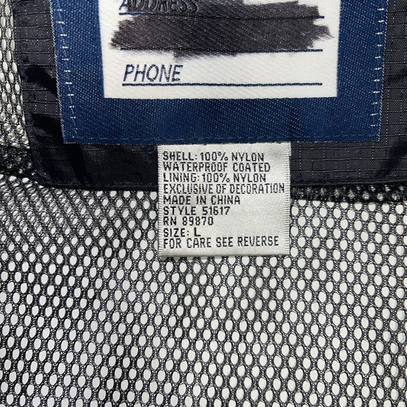 Men's Size Large Bimini Bay Outfitters Navy Rugged Waterproof Raincoat w/ Hood - Picture 5 of 7